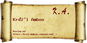 Král Ambos névjegykártya